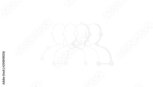 Abstract team collaboration concept with overlapping human silhouettes