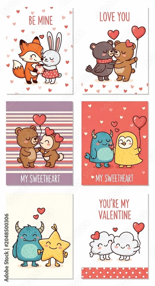 Fototapeta premium Whispers of Affection: A Whimsical Valentine's Tapestry
