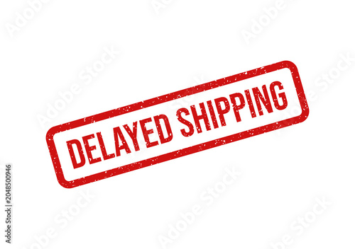 Canvas Print Red stamp with delayed shipping text