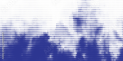 Canvas Print Abstract circle halftone gray polka dots gradient white background, Monochrome curved twisted slanting design or waved lines pattern, Texture templates for business cards, brochures, posters, cover