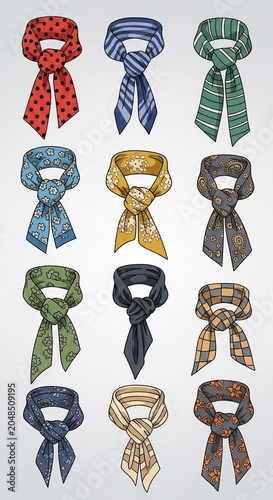 Artful Neckwear Vignettes: A Symphony of Patterns