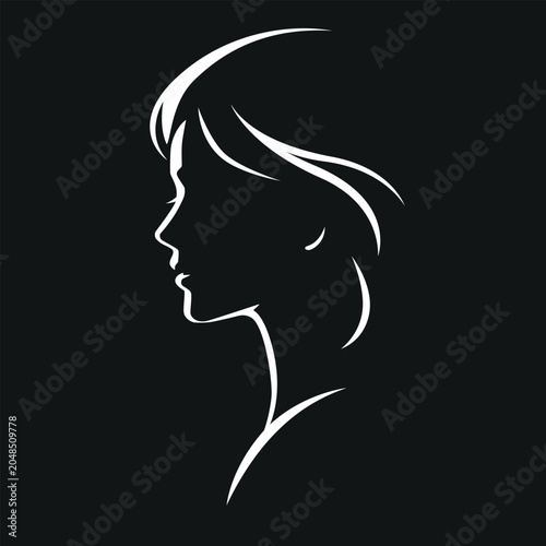 Beautiful girl vector. Minimalism style.

