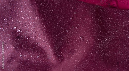 Tableau sur toile Waterproof fabric texture with rain drops closeup