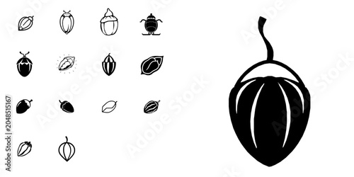 Foto Butterfly Cocoon Metamorphosis Stage Flat Vector Icon with Clean Lines on White