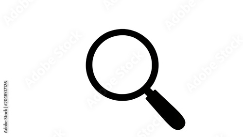 Canvastavla Isolated black magnifying glass graphic for examination, exploration, detection,