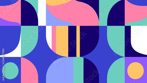 Bild auf Leinwand Bold Retro Shape Background