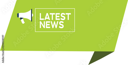 Latest news banner with megaphone icon, vector illustration