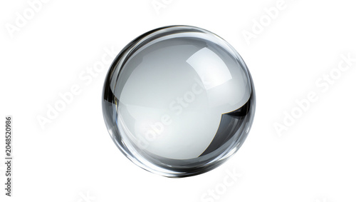 Quadro su tela Isolated pristine round glass ball with smooth surface and abstract light reflec