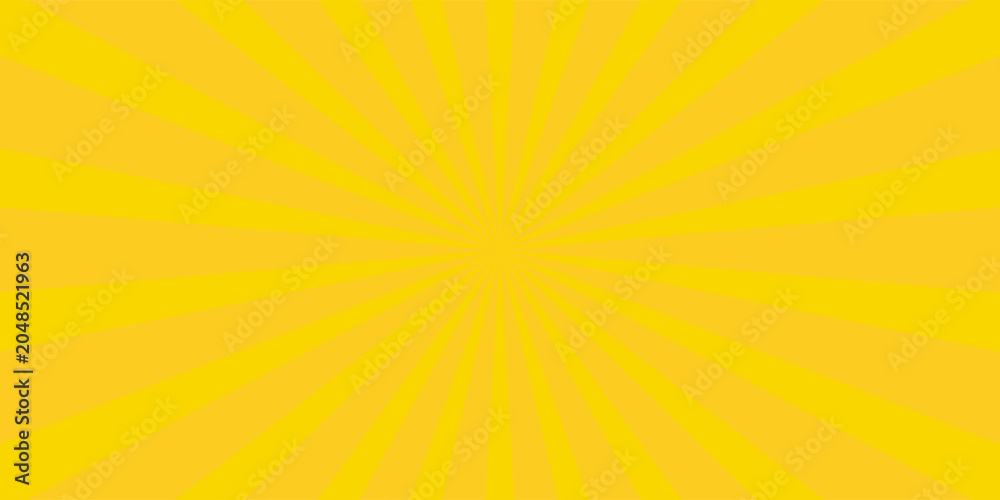 Fototapeta premium PrintYellow comic sunburst background. abstract sunburst brochure design template. sun rays cartoon illustration