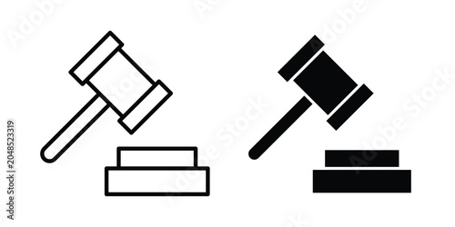 Obraz na plátne Auction icon collection in black vectors. Eps10 icons