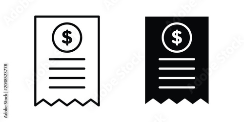 Bill icon collection in black vectors. Eps10 icons