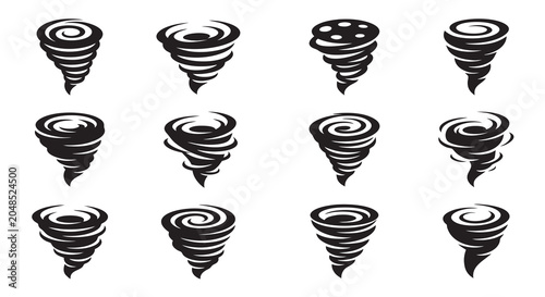 Tornado Vortex Icon Collection for Weather Apps and Branding