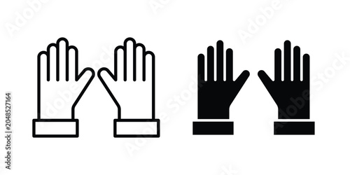 Slika na platnu Gloves icon collection in black vectors. Eps10 icons