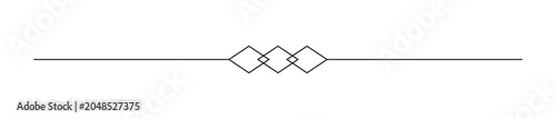 Photos Elegant simple geometric line divider with three interlocking diamond shapes cre