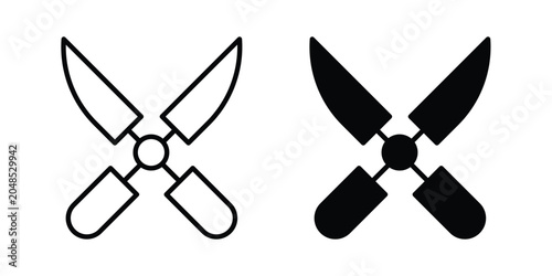 Canvastavla Pruning shears icon collection in black vectors. Eps10 icons