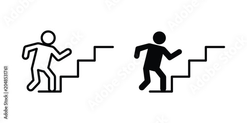 Foto Stairs climbing icon collection in black vectors. Eps10 icons