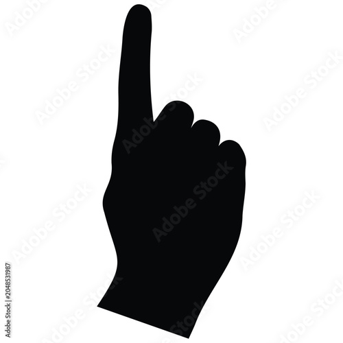 Bild auf Leinwand Index finger pointing up silhouette vector illustration line art without details