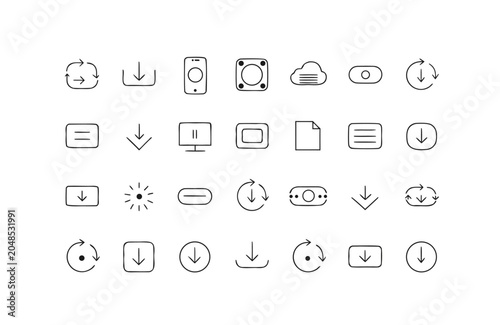 Flat set of modern icons for user interface and mobile apps