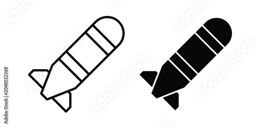 Bild auf Leinwand Torpedo icon collection in black vectors. Eps10 icons