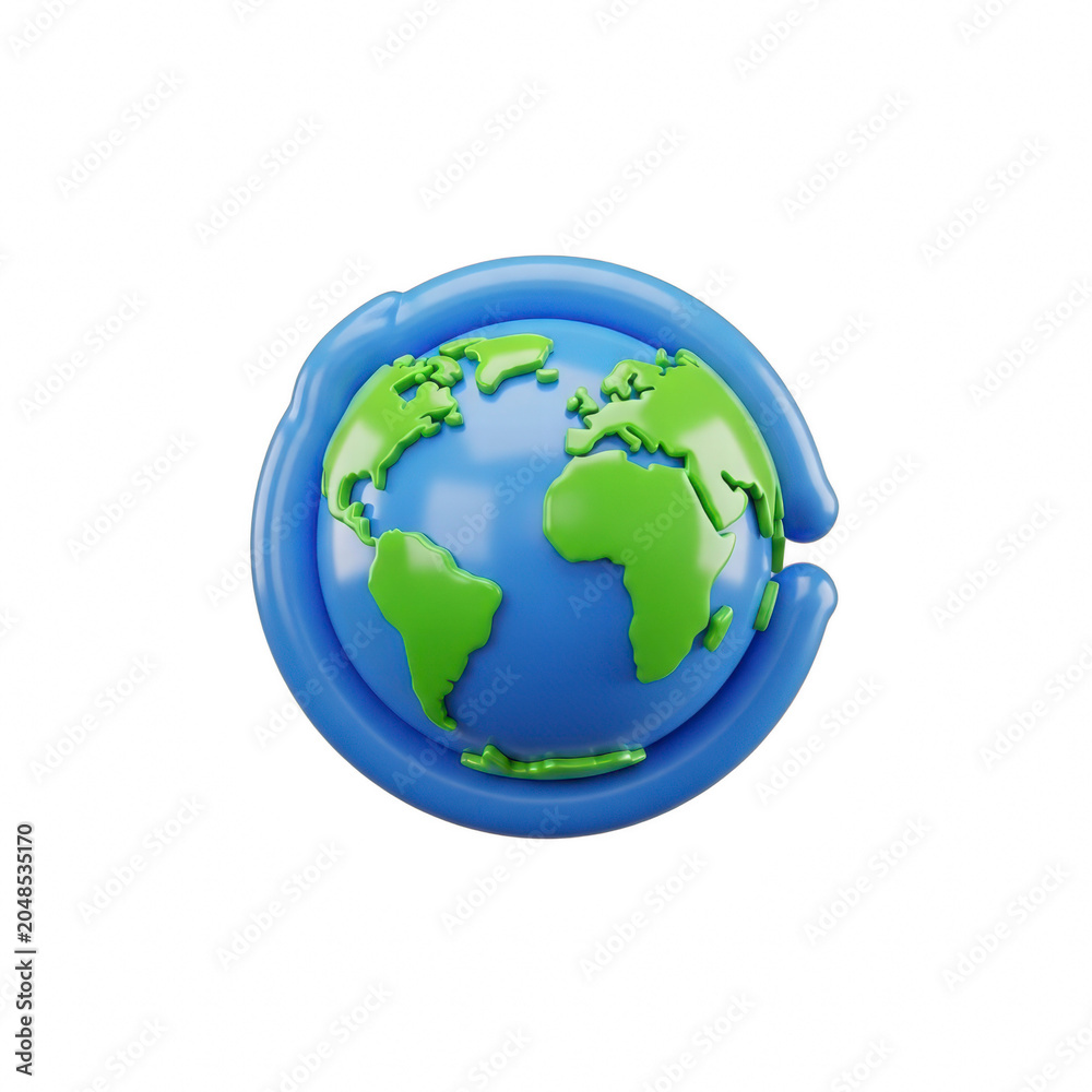 Fototapeta premium 3D globe held by blue hands on black background
