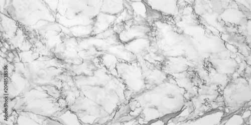 Slika na platnu Close up of a luxurious white marble with intricate gray veining, showcasing its natural texture and elegance, perfect for sophisticated design