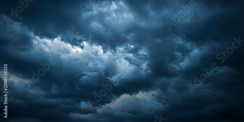 Fotografie Dark, moody storm clouds gather, casting an ominous shadow with dramatic lighting and a sense of impending weather