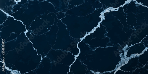 Bilde på lerret A mesmerizing abstract pattern of deep blue and white veins creates a sense of depth and intrigue, resembling cracked ice or a cosmic nebula