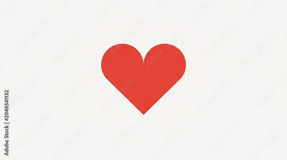 Obraz premium Minimalist 2D icon of a red heart on a white background, symbolizing love, projects/369998232293