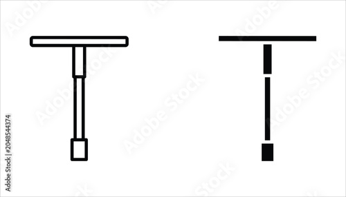 Photos icon set of T-handle Allen keys or T-handle wrenches or hexagonal keys