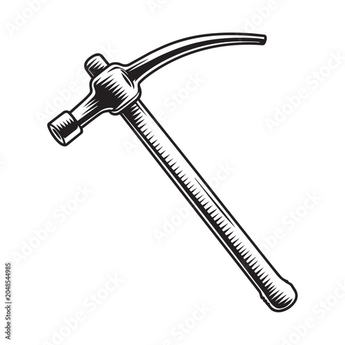 Vintage style illustration of a claw hammer isolated on a white background for construction and repair concepts