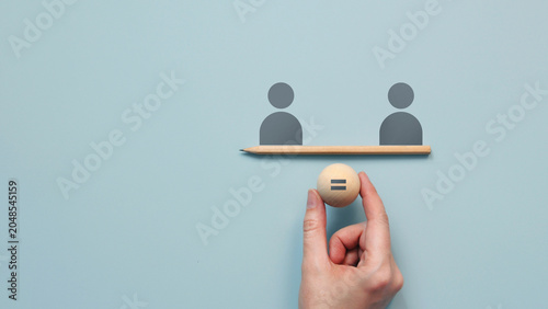 Billede på lærred Equality and Fair Treatment Concept with Equal Balance