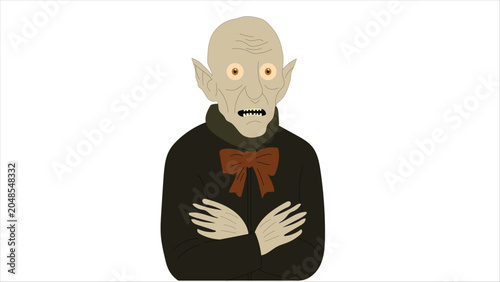 Bild auf Leinwand Classic Vampire Nosferatu Count Dracula Halloween Cartoon Character Mascot