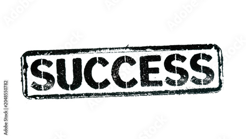 Foto Isolated black grunge success rubber stamp impression for business achievement a