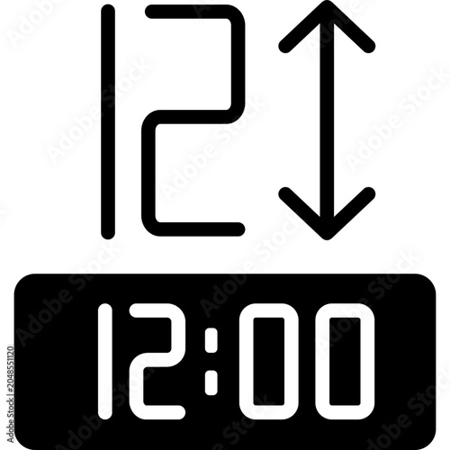 Large Numbers Alarm Clock with Big Easy Read Digits Flat Icon