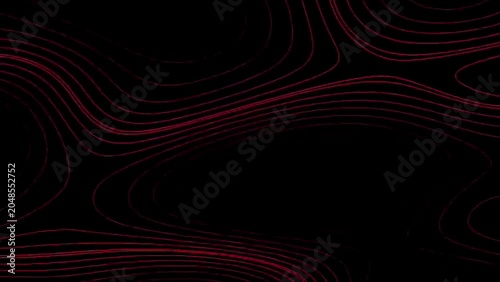 black abstract line background video with red lines