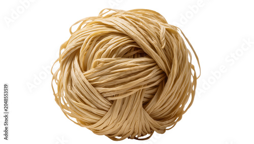 Bilde på lerret Isolated dry ramen noodle nest a staple ingredient in Asian cuisine ready to pre