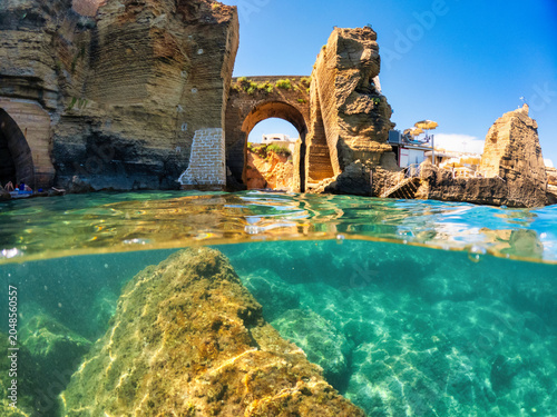 Canvastavla Fondali incontaminati e grotte marine nel mare di Santa Cesarea Terme - Salento,