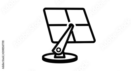 Fotografie Portable solar panel icon on a swivel stand.