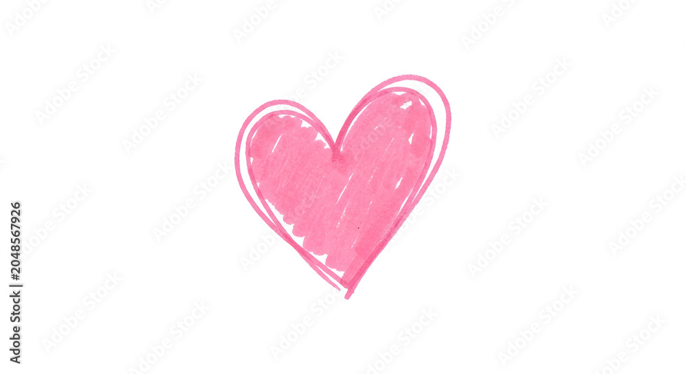 Fototapeta premium pink heart isolated on white background