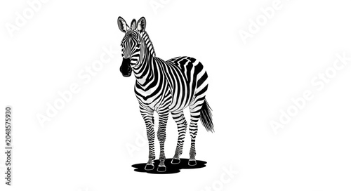 Canvas Print zebra isolated on white background