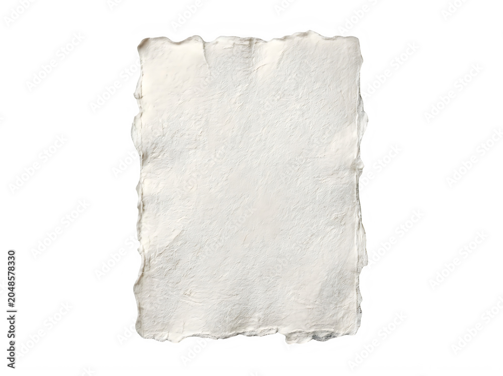 Obraz premium Old parchment paper with creases isolated on white background