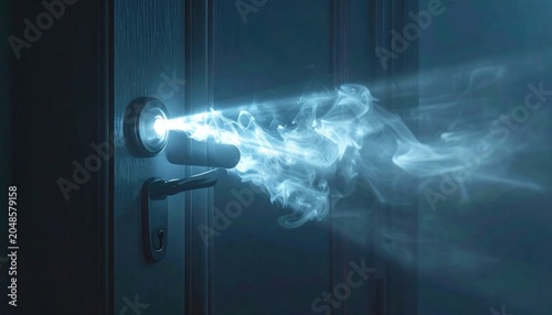 Mysterious Blue Energy Emanating from a Door Handle.