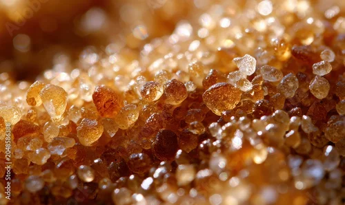 Fototapeta samoprzylepna Macro shot of coarse brown sugar