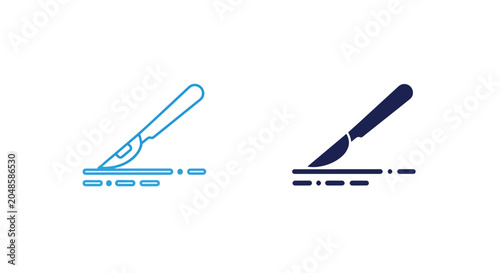 Medical surgical scalpel tool icon set: Glyph and solid icon set - Icon vector - Editable line icons. Vector illustration