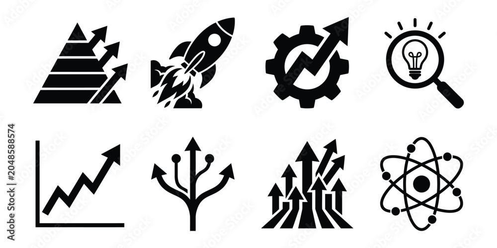 Fototapeta premium Business growth and development icons