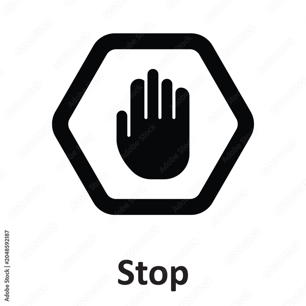 Obraz premium Stop Vector Icon which can easily modify or edit