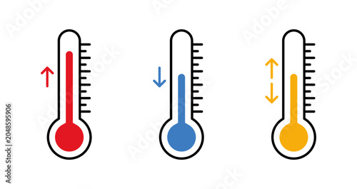 Tableau sur toile Temperature measurement showing rising falling and fluctuating levels