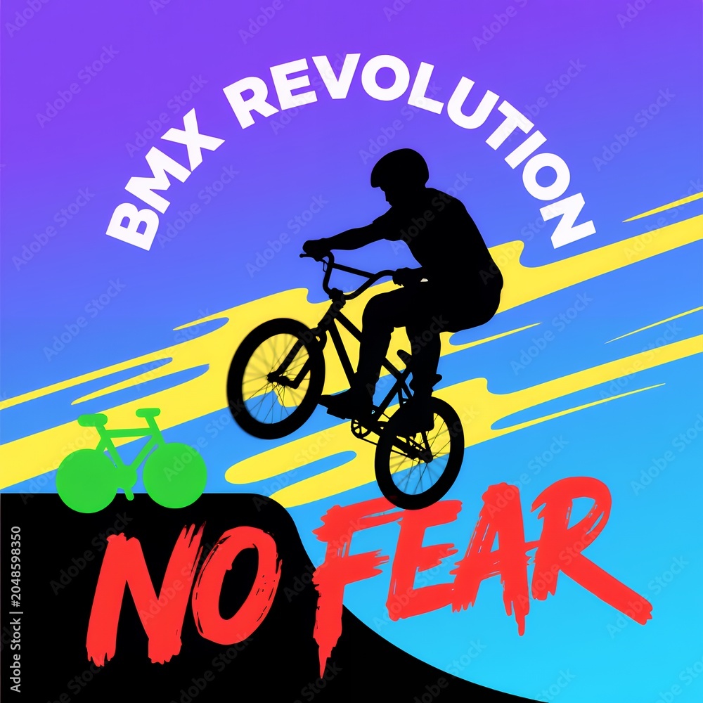 Naklejka premium BMX Revolution: Mastering Tricks, Gear, and Urban Stunt Culture