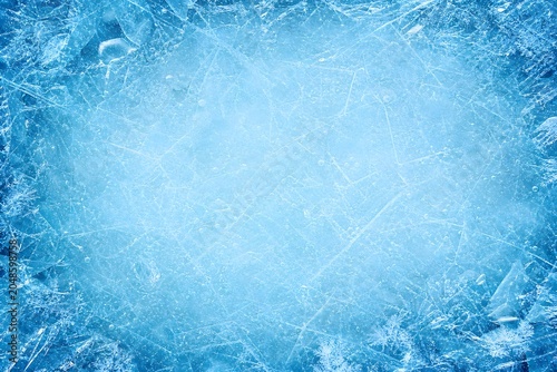 Blue Ice Texture Background with Subtle Bright Copy Space
