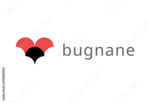 Bugnane Abstract Geometric Logo Template - Modern Red and Black Insect Wing Icon, Minimalist Tech Logo Design - Bugnane Lettermark with Creative Abstract Wing Symbol
